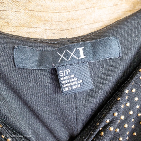 Forever 21 Dress Studded Bodycon Black/Gold - Picture 4 of 5